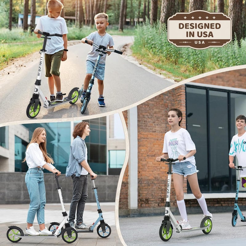 WAYPLUS Kick Scooter for Ages 6+,Kid, Teens & Adults. Max Load 240 LBS. Foldable, Lightweight, 8IN Big Wheels for Kids, Teen and Adults, 4 Adjustable Levels. Bearing ABEC9 - Image 5